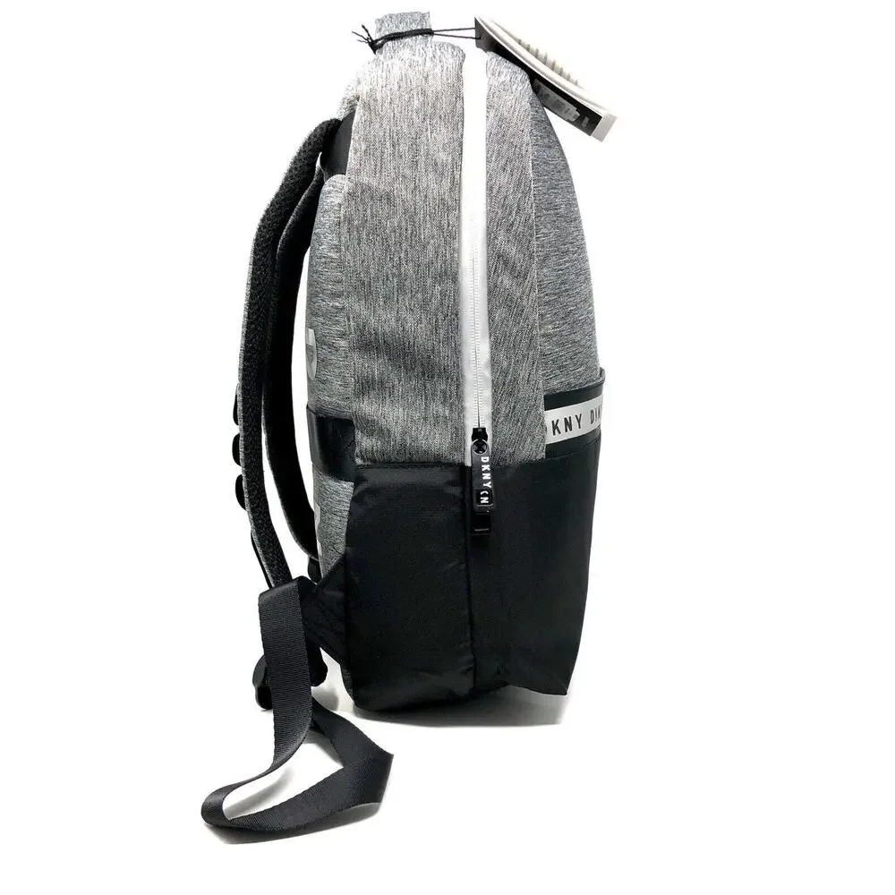 DKNY Signature Nylon Backpack Laptop Logo Unisex Circa 1989 NWT Black Grey